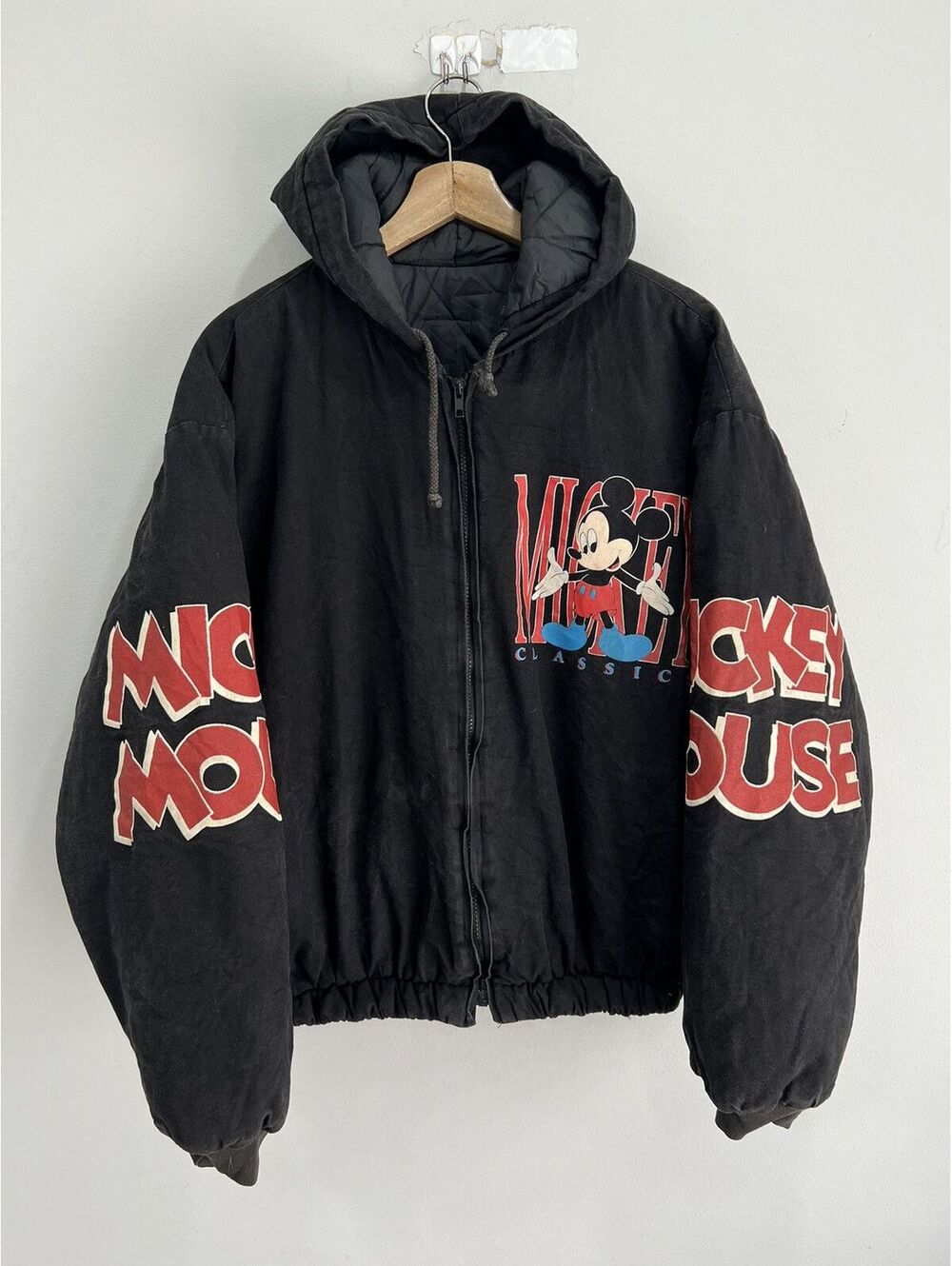 Vintage Disney Mickey Mouse Jacket hooded bomber pooh